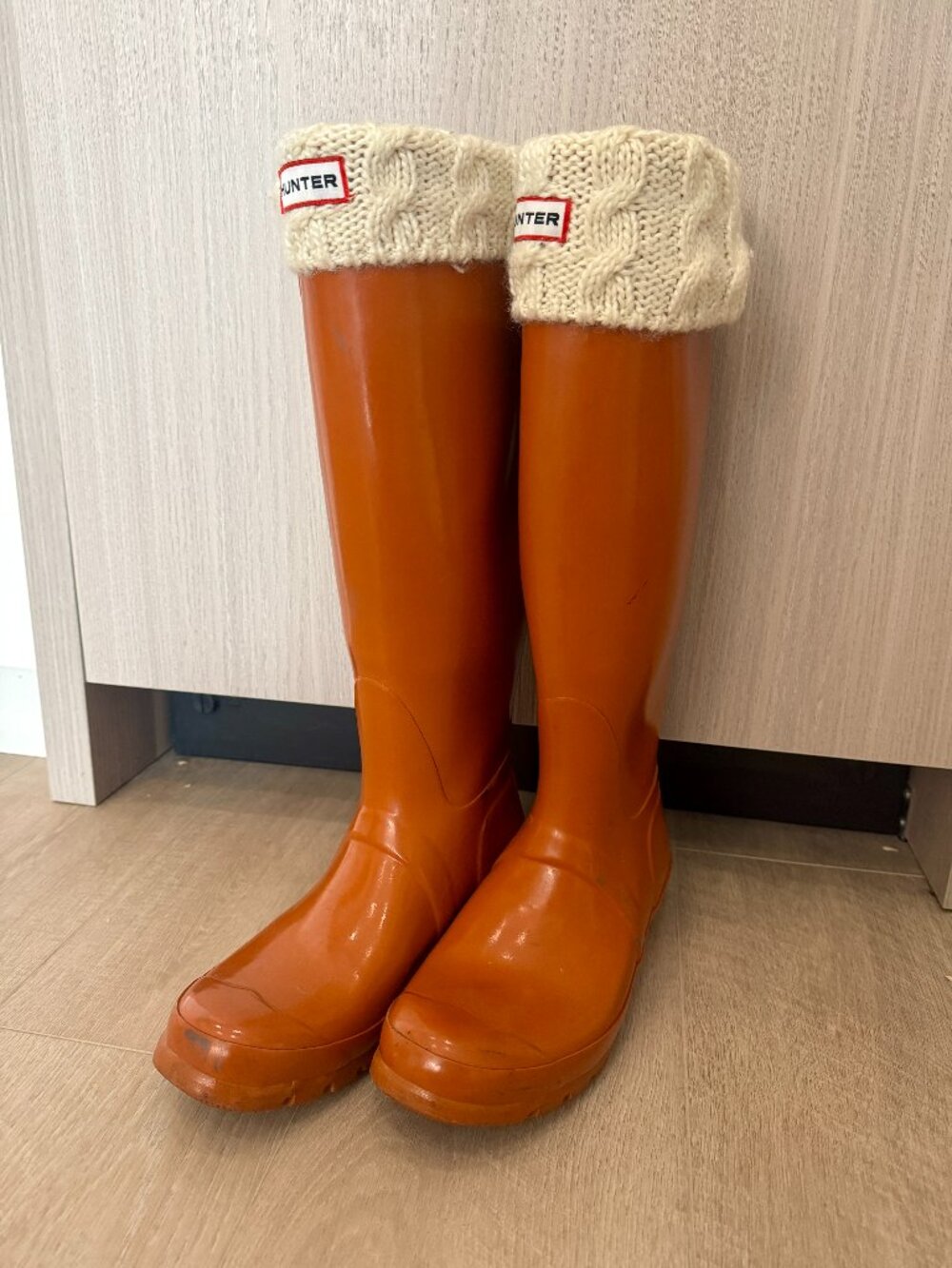 Hunter Original Tall Rain Boots - Rust/Orange - Size 8